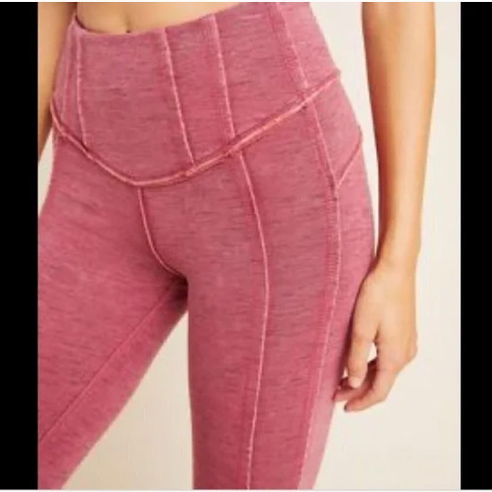 Free People Movement Hybrid High Rise Leggings XS Heathered Burgundy NWOT JB - Picture 4 of 10